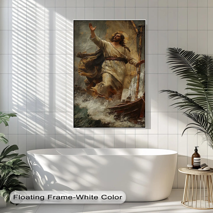 Jesus Calming the Storm – Inspirational Christian Canvas Print - MyPhotoStation