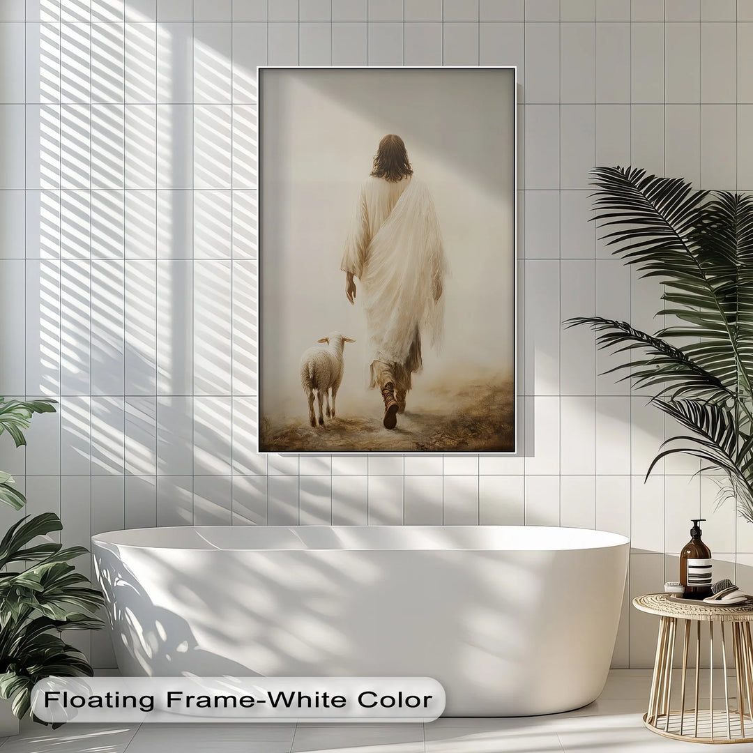 The Shepherd’s Path – Jesus Walking with Lamb Canvas Print - MyPhotoStation