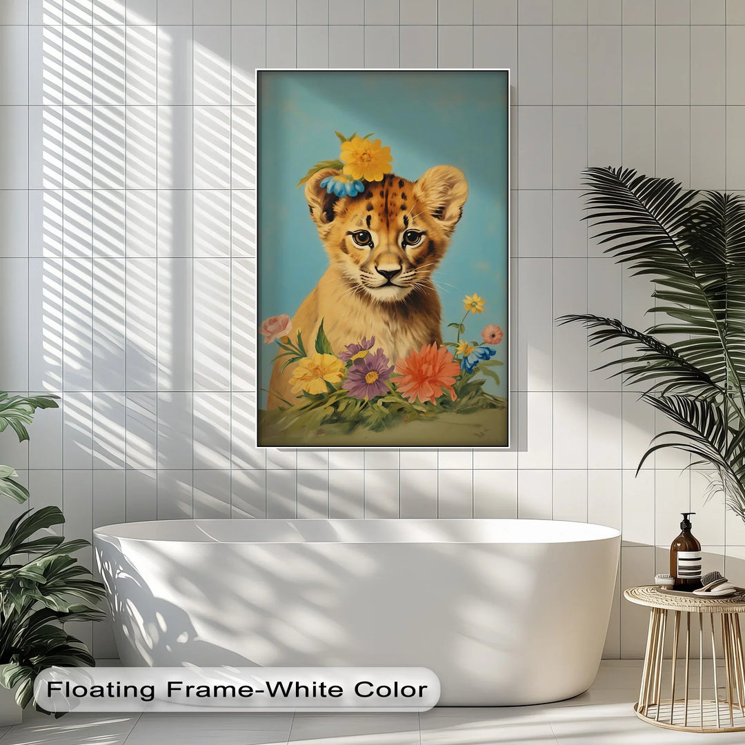 Blossom Crowned Cub – Animal Canvas Print - MyPhotoStation