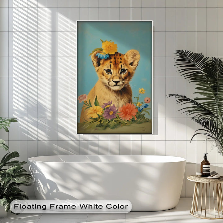 Blossom Crowned Cub – Animal Canvas Print - MyPhotoStation
