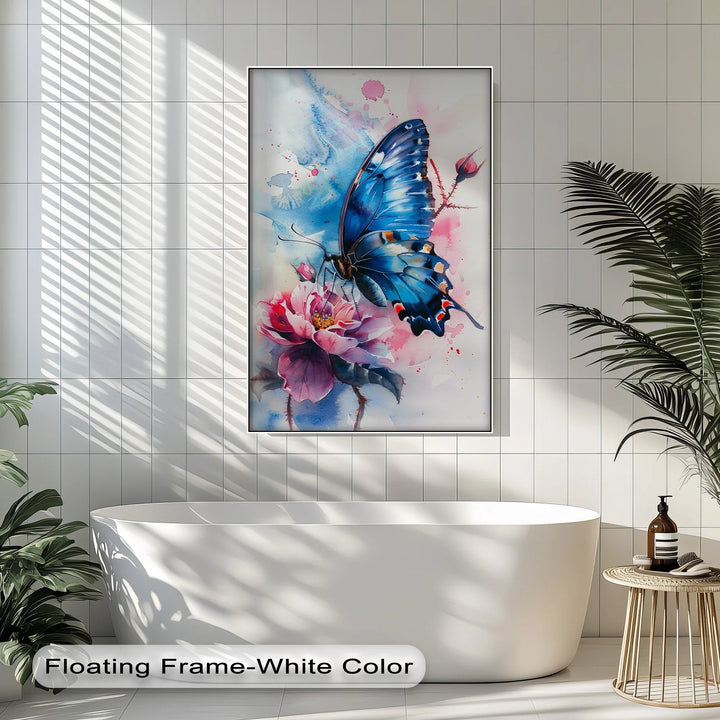 Blue Grace – Butterfly on Bloom Animal Canvas Print - MyPhotoStation