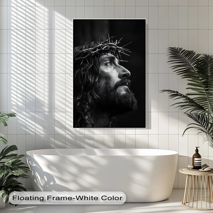 This expressive photo canvas captures the raw emotion of Christ’s final moments.

