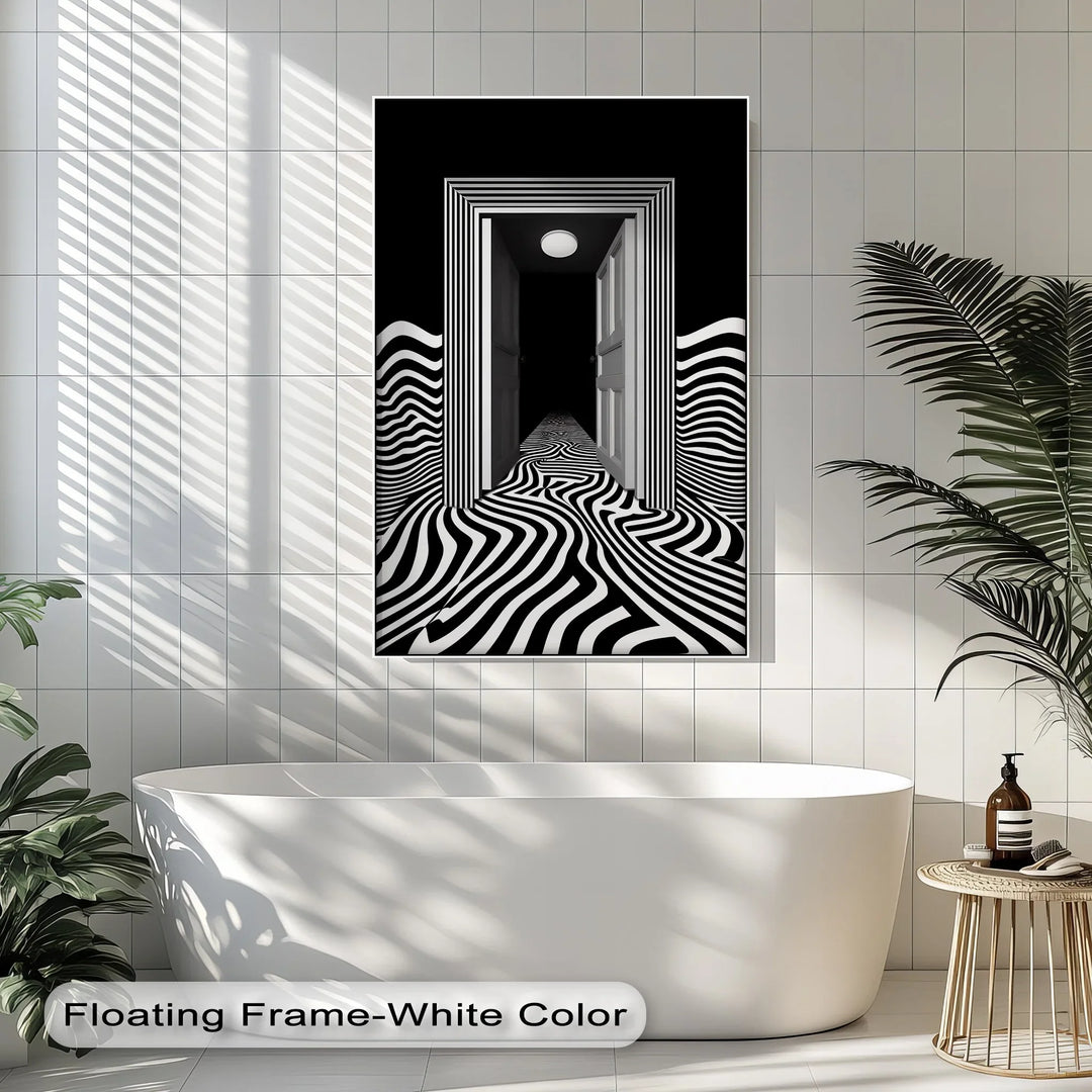Optical Corridor Illusion – Black & White Canvas Print - MyPhotoStation