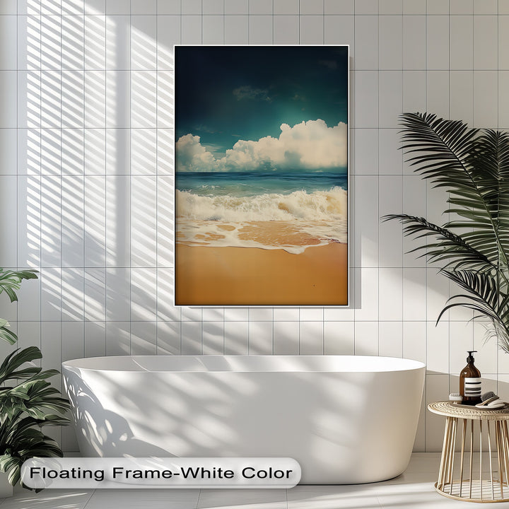 Perfect for ocean lovers—this large canvas print brings the shore to your room.


