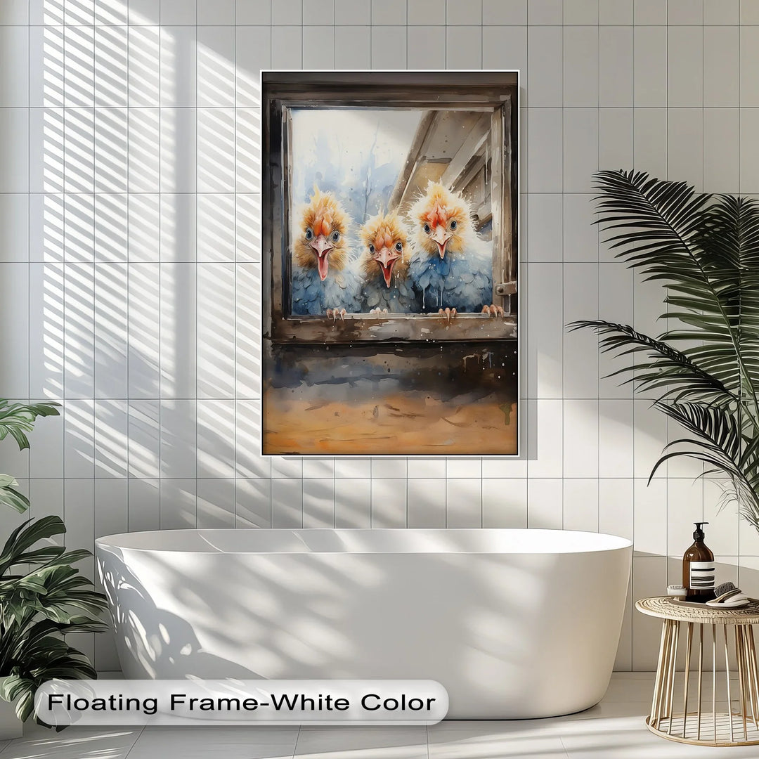 Curious Chicks at the Window – Animal Canvas Print - MyPhotoStation