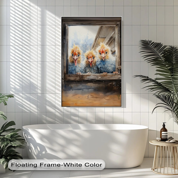 Curious Chicks at the Window – Animal Canvas Print - MyPhotoStation