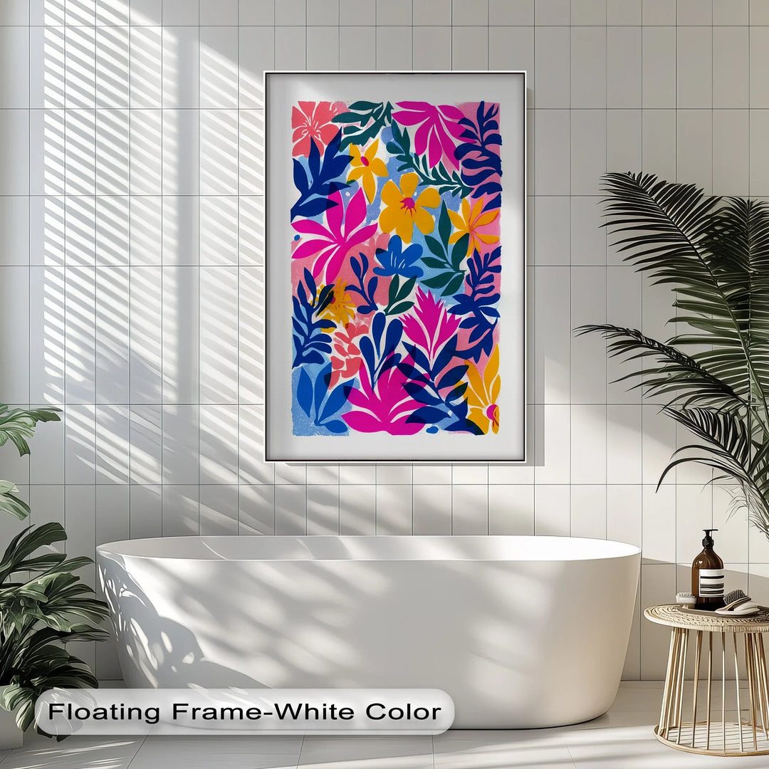 Tropical Bloom Explosion – Colorful Floral Abstract Canvas Print - MyPhotoStation