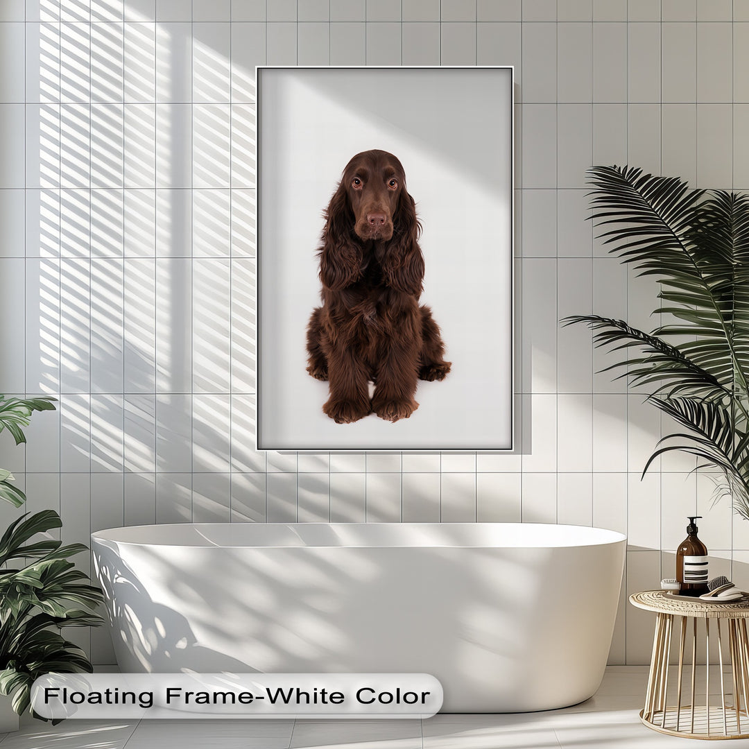 Chocolate Spaniel Portrait – Realistic Dog Canvas Print