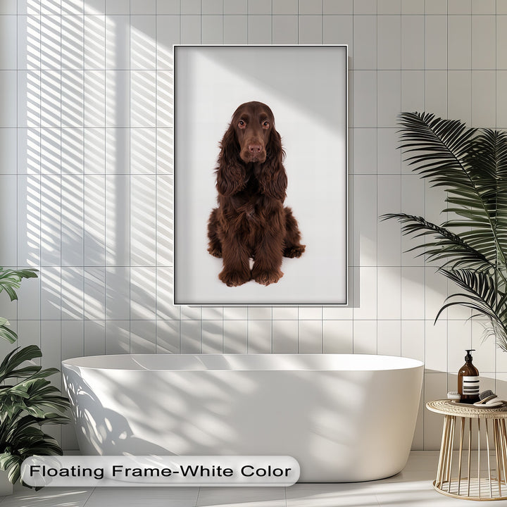 Chocolate Spaniel Portrait – Realistic Dog Canvas Print