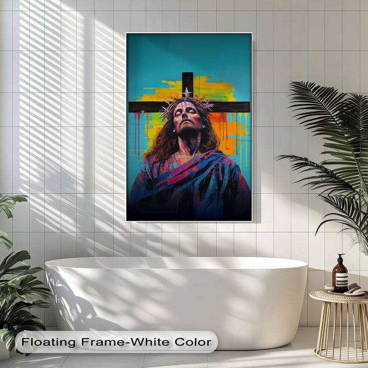 Crowned in Light – Jesus Graffiti-Style Canvas Prints - MyPhotoStation