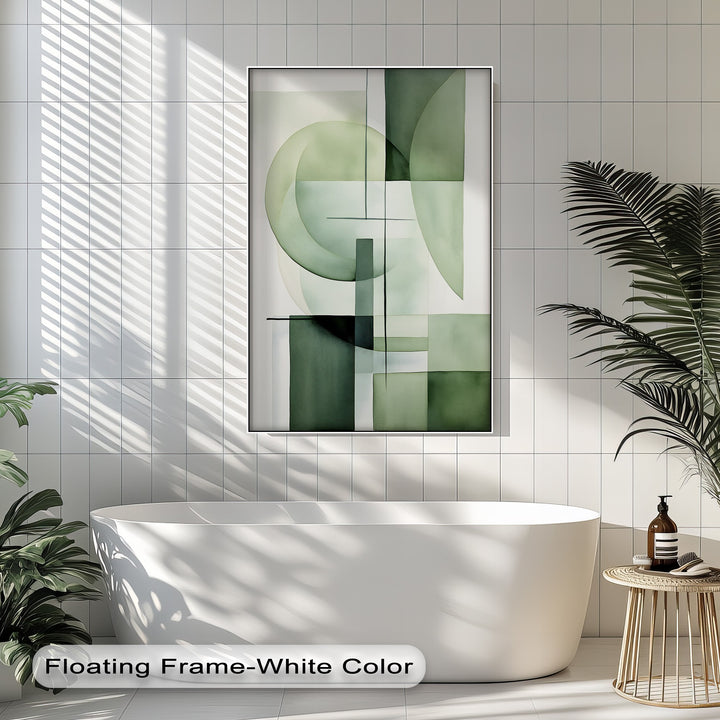 Soft Geometry in Sage – Minimalist Abstract Canvas Print