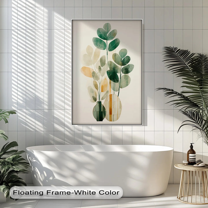 Modern Botanical Silhouettes in Glass Vases – Minimal Nature Canvas Print - MyPhotoStation