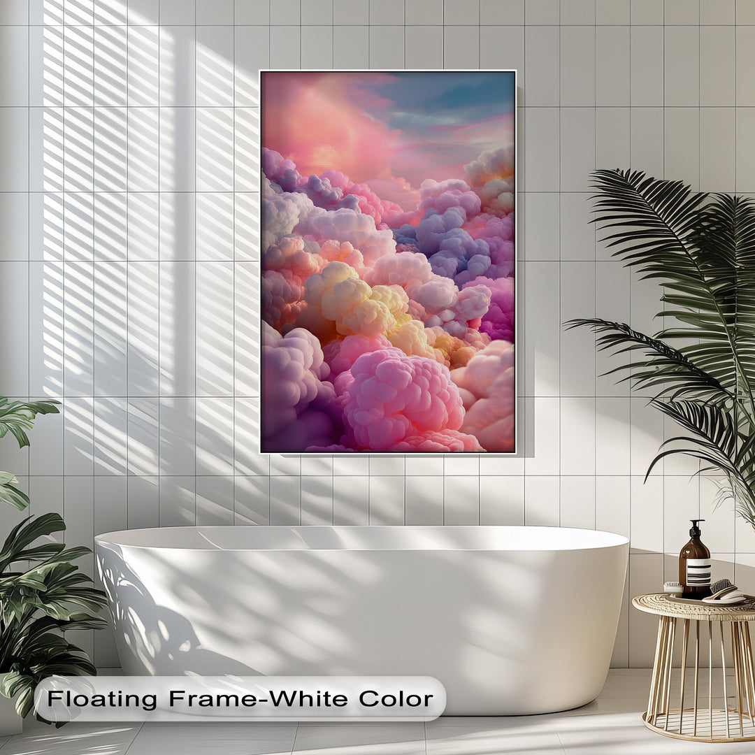 Cotton Sky Mirage – Dreamlike Pastel Cloudscape Canvas Print