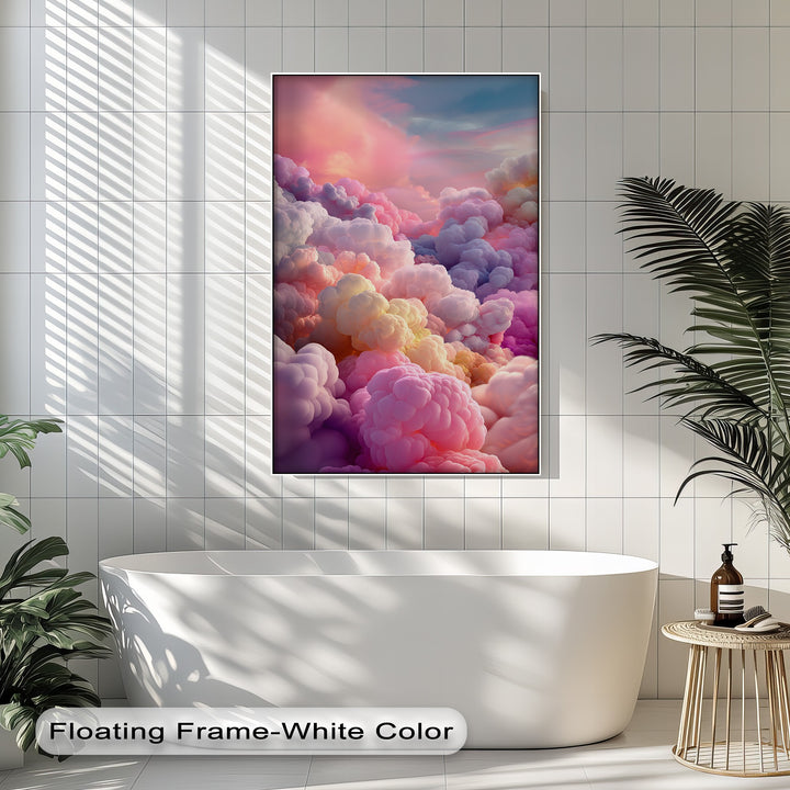 Cotton Sky Mirage – Dreamlike Pastel Cloudscape Canvas Print
