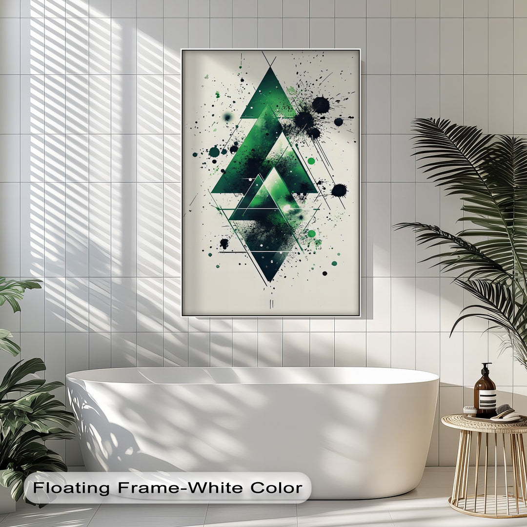 Geometric Green Explosion – Abstract Modern Canvas Print - MyPhotoStation