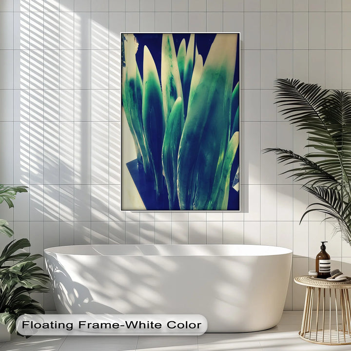 Verdant Sculpted Leaves – Contemporary Green Canvas Prints - MyPhotoStation