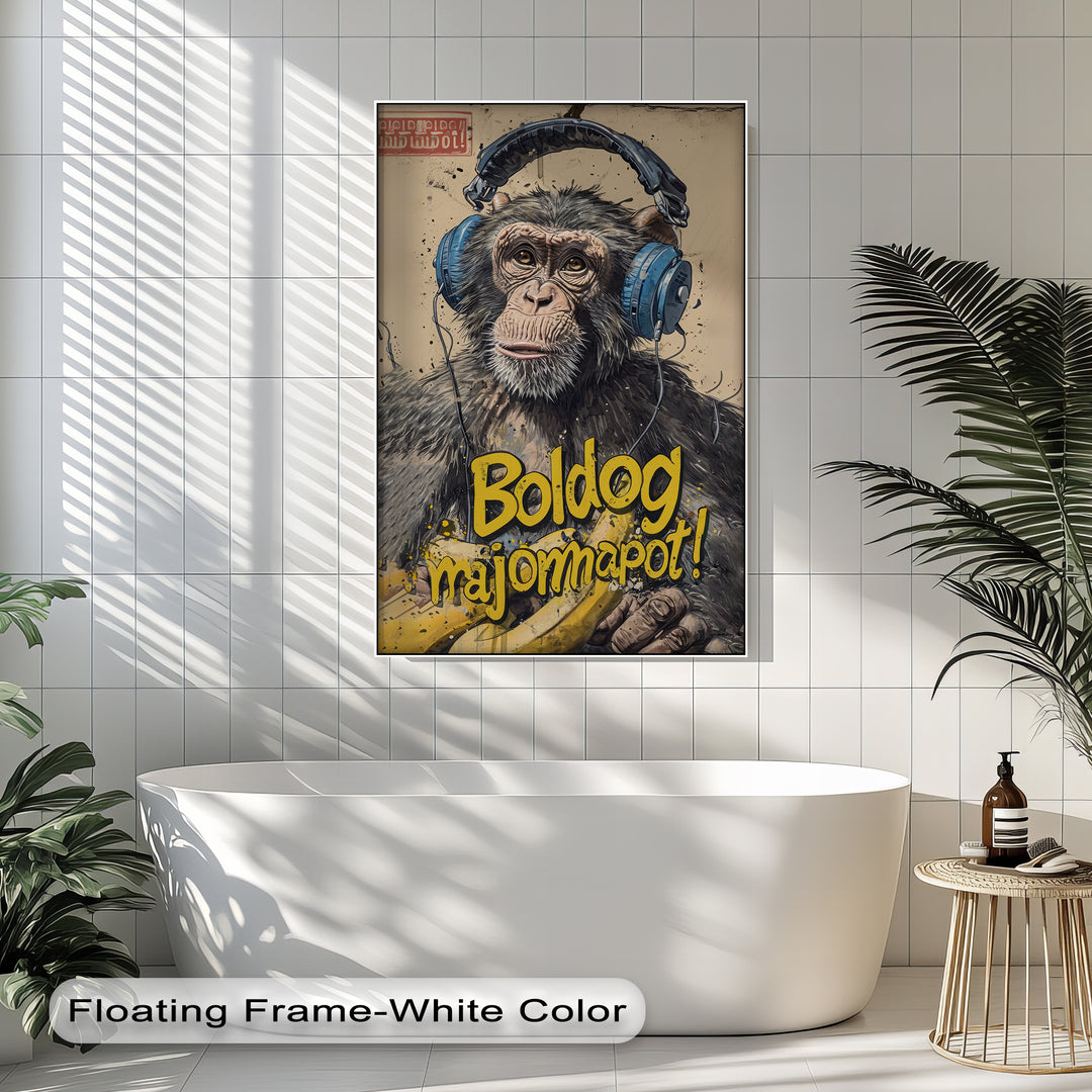 Winterliche Ruhe – Japanische Frau im blauen Kimono, Leinwanddruck | Gerahmtes Kunstwerk