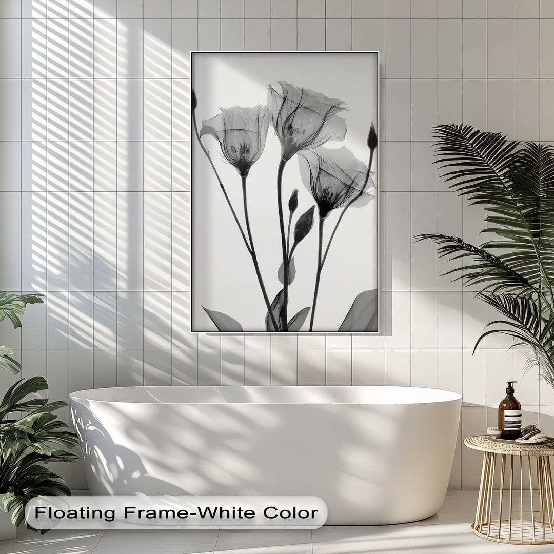 Winterliche Ruhe – Japanische Frau im blauen Kimono, Leinwanddruck | Gerahmtes Kunstwerk