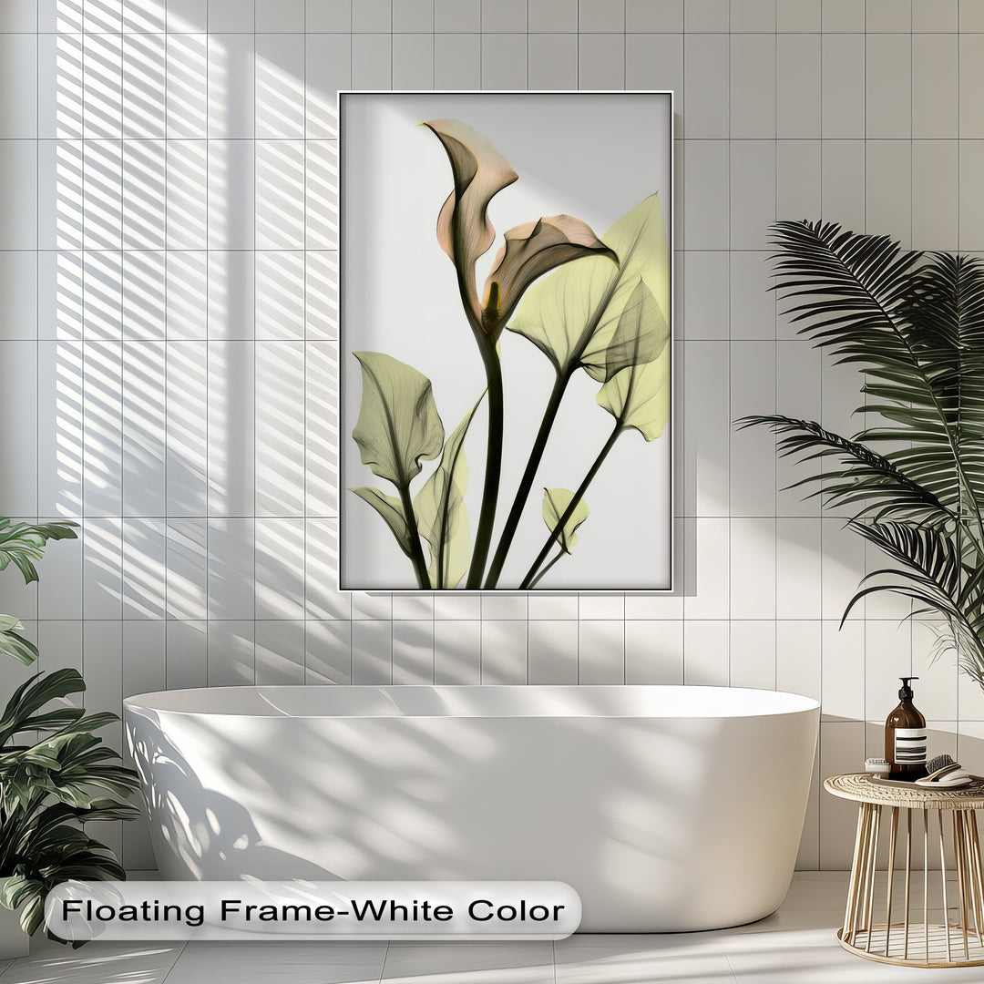 Soft Calla Grace – Minimalist Botanical Canvas Print