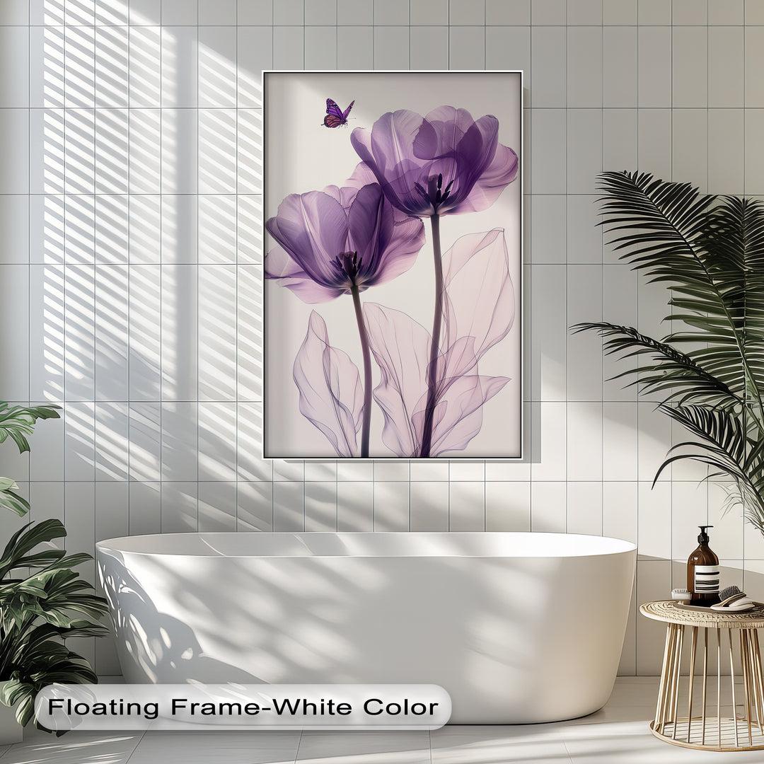 Winterliche Ruhe – Japanische Frau im blauen Kimono, Leinwanddruck | Gerahmtes Kunstwerk