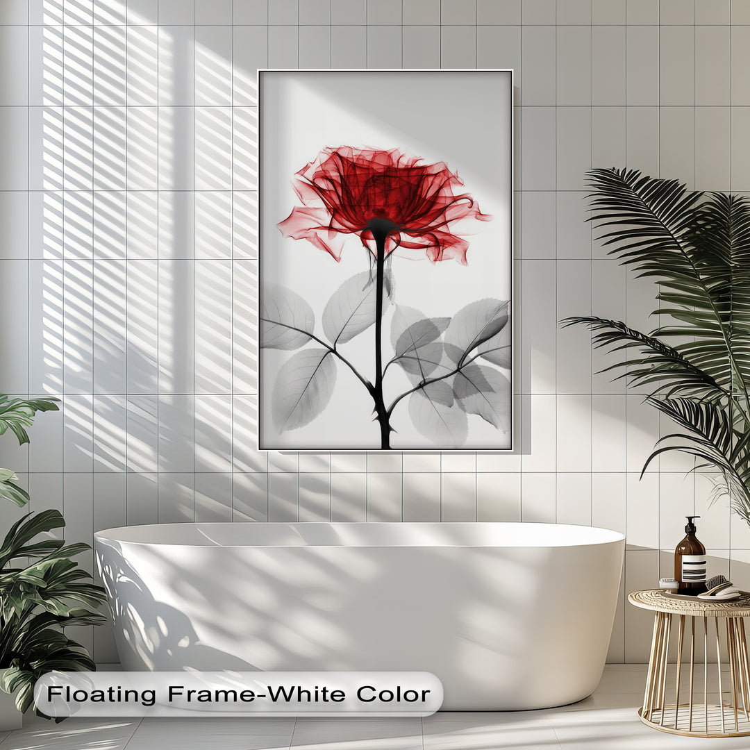 Winterliche Ruhe – Japanische Frau im blauen Kimono, Leinwanddruck | Gerahmtes Kunstwerk