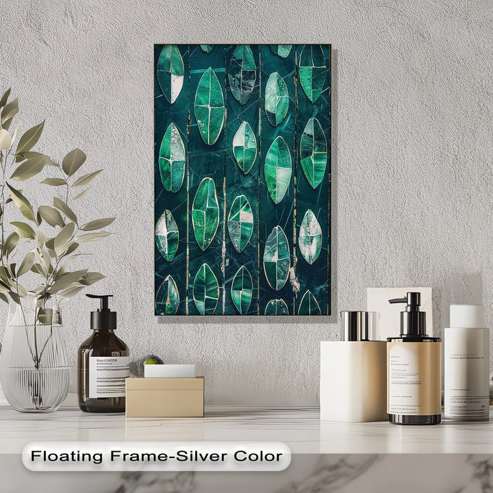 Emerald Leaf Mosaic – Abstract Botanical Canvas Print - MyPhotoStation