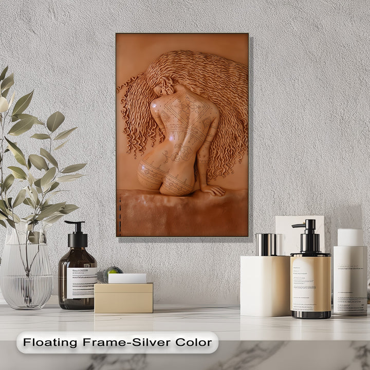 Erotic Canvas Print – Tribal Tattoo Nude Artwork | Framed Wall Art