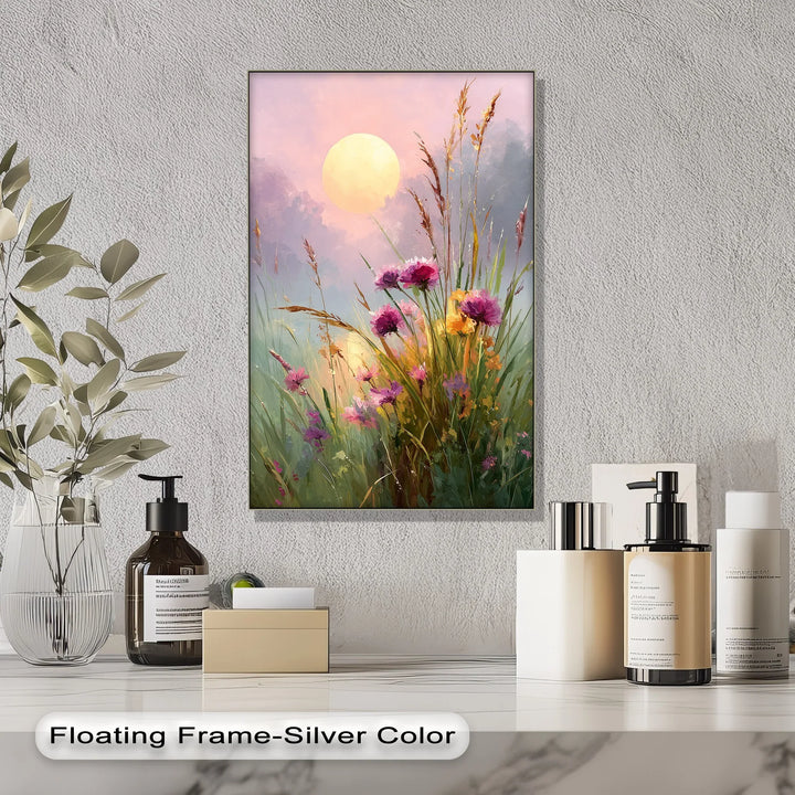 Wildflower Meadow at Dusk – Sunset Landscape Canvas Print - MyPhotoStation