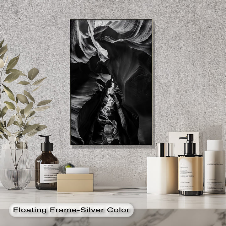 Add depth and drama with this textured canvas painting, inspired by carved desert landscapes.

