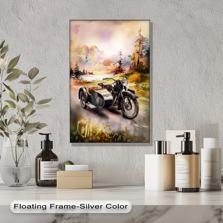 Retro Sidecar Ride Through the Pines – Car Canvas Print - MyPhotoStation