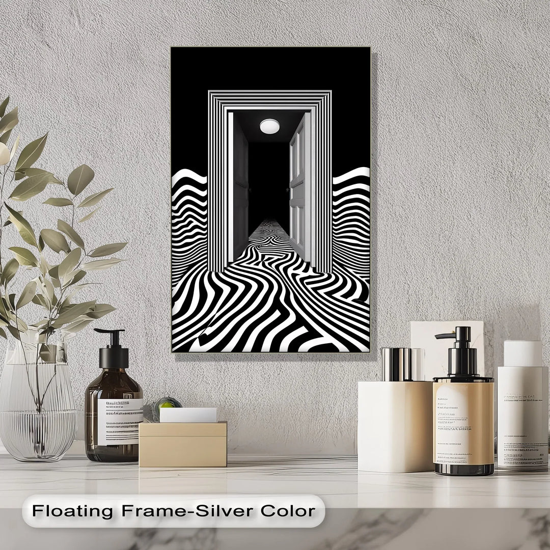 Optical Corridor Illusion – Black & White Canvas Print - MyPhotoStation