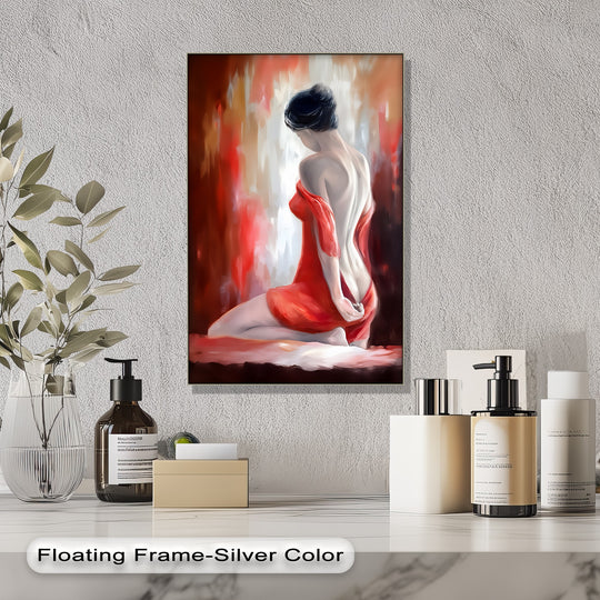 Subtle surface texture enhances the sensual allure of this high quality canvas prints, bringing depth to the erotic canvas print depicted in rich red tones.