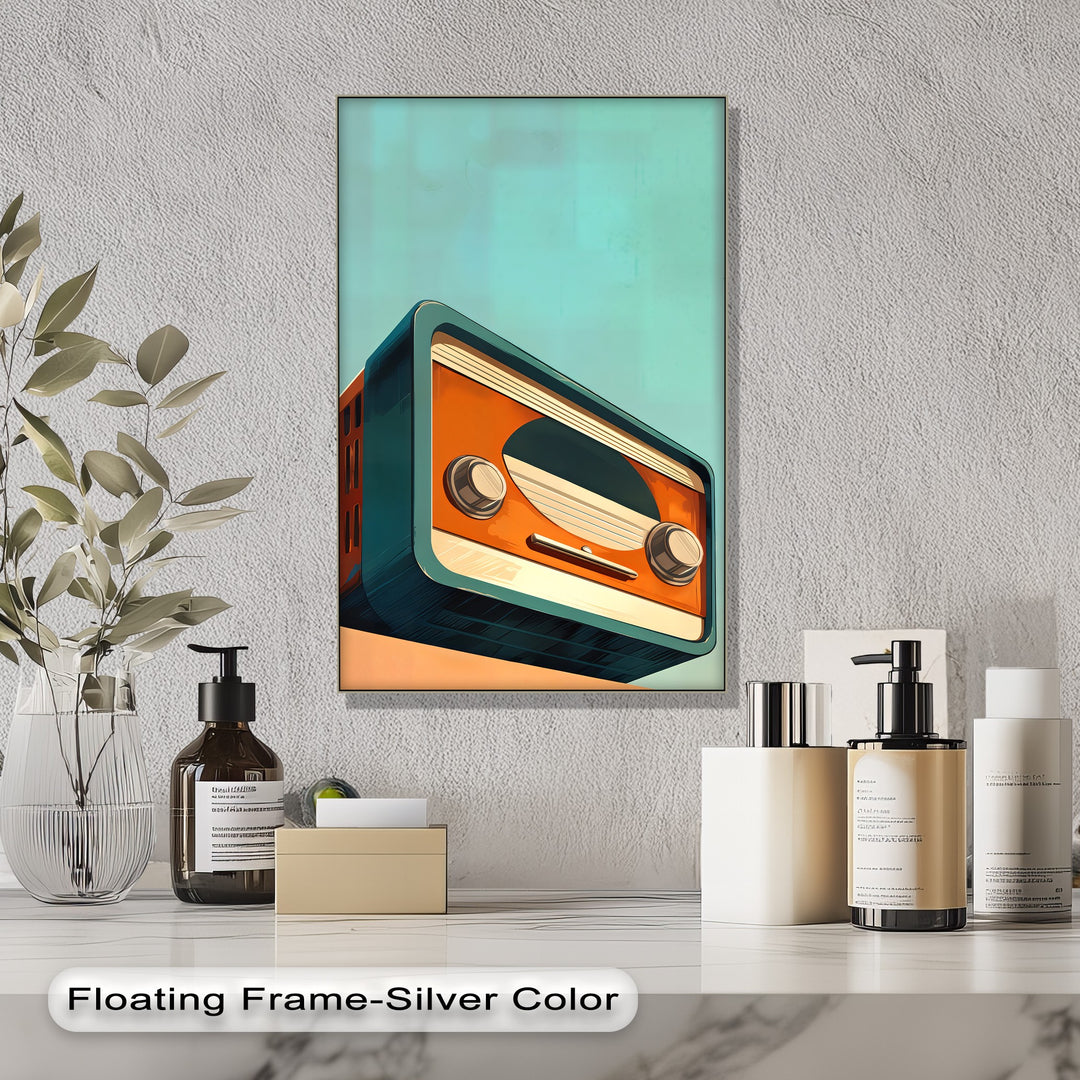 Tangerine Waves – Minimal Retro Radio Canvas Print
