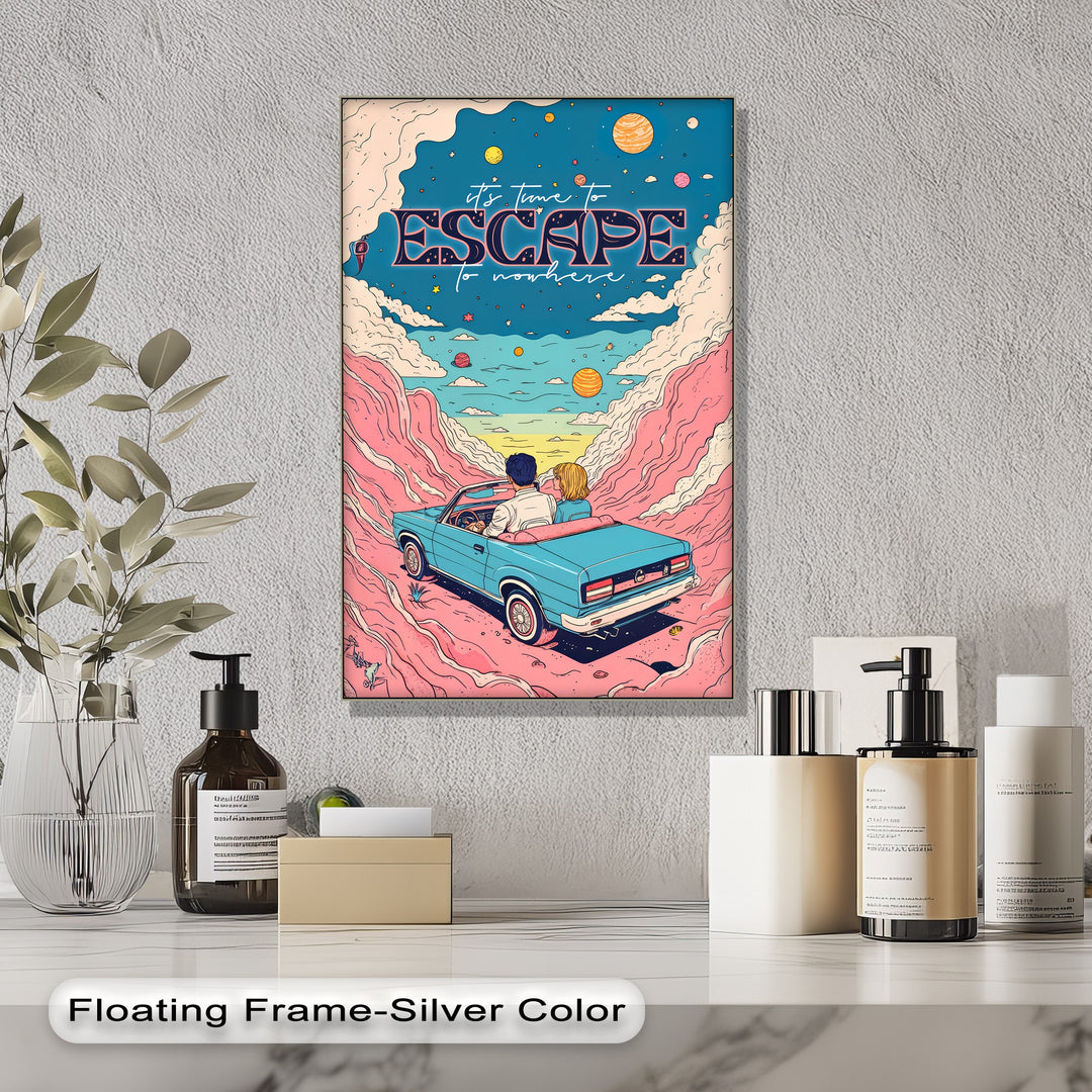 Escape to Nowhere – Retro Dreamscape Canvas Print