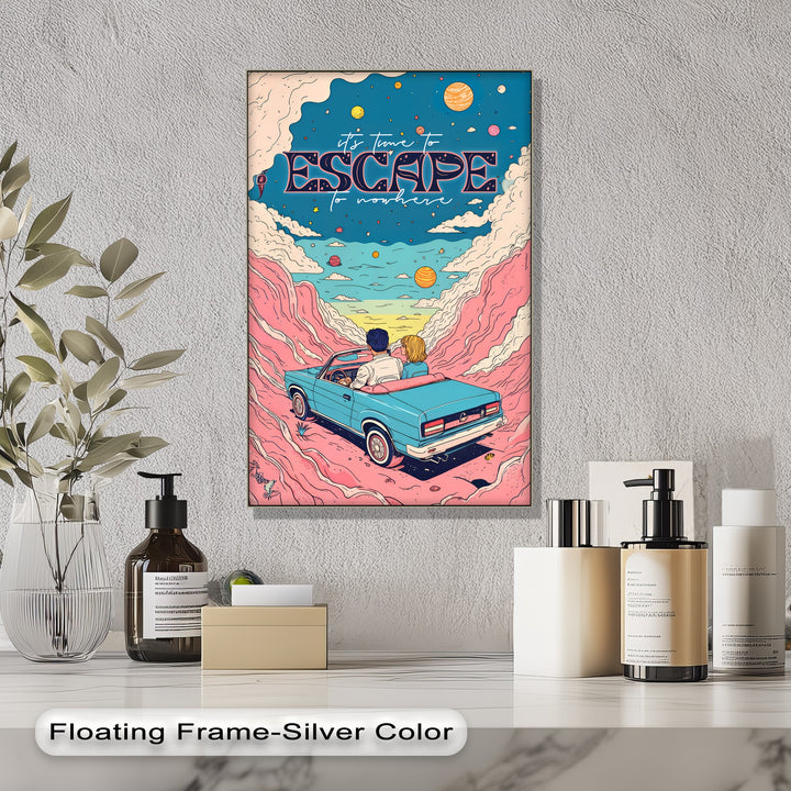 Escape to Nowhere – Retro Dreamscape Canvas Print