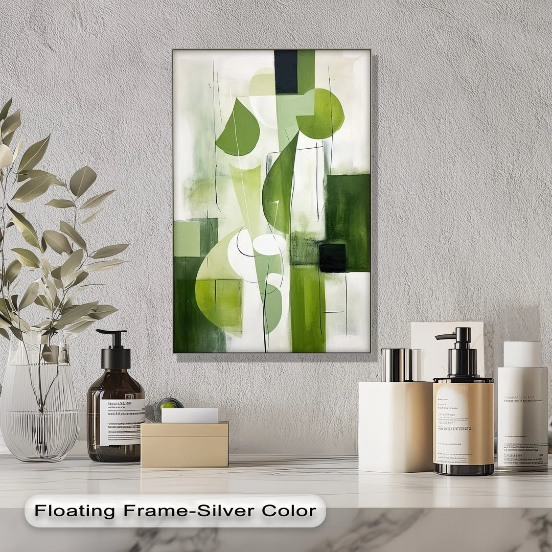 Verdant Geometry – Abstract Leaf-Inspired Canvas Print - MyPhotoStation