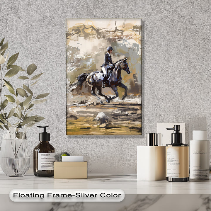 Equestrian Rider with Galloping - Horse Canvas Print