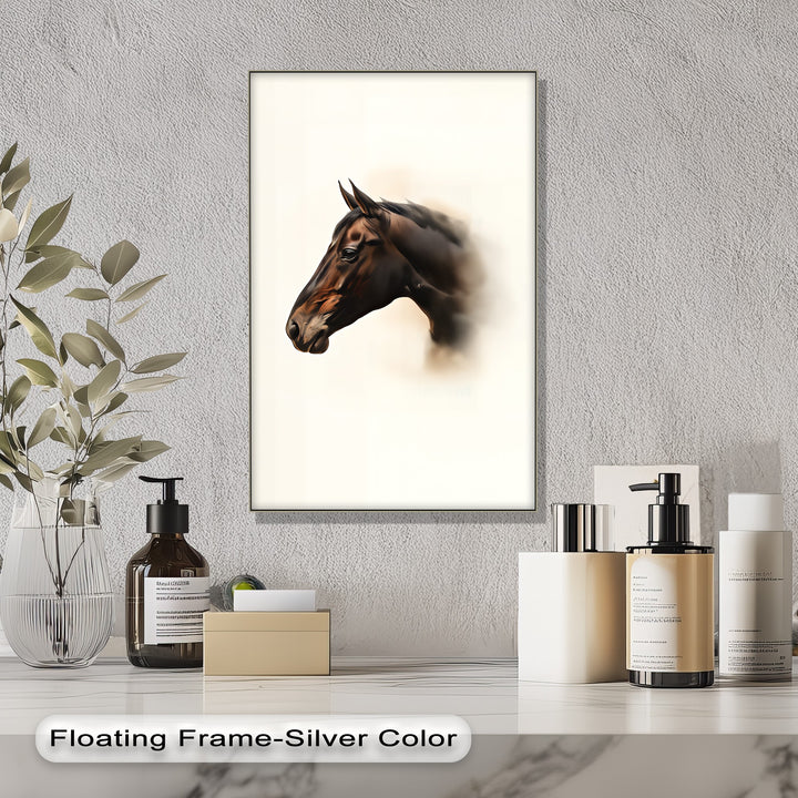 Silent Majesty – Realistic Brown Horse Portrait Canvas Print