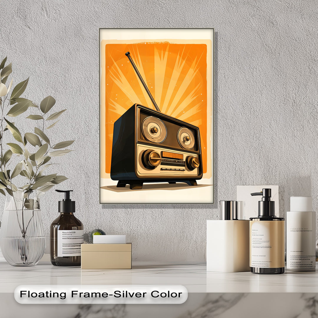 Broadcast Boom – Retro Radio Explosion Canvas Print