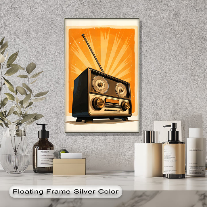 Broadcast Boom – Retro Radio Explosion Canvas Print