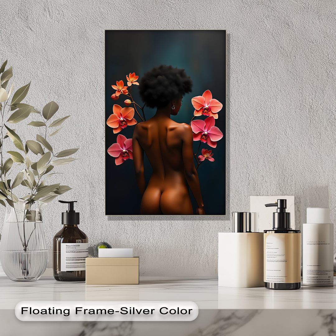 Orchid Bliss Erotic Canvas Wall Art – Luxury Framed Floral Decor