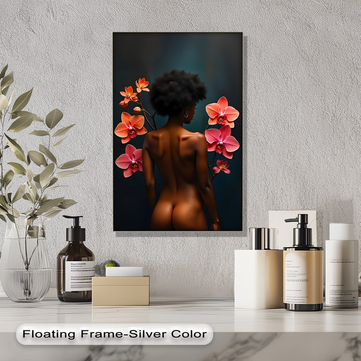 Orchid Bliss Erotic Canvas Wall Art – Luxury Framed Floral Decor