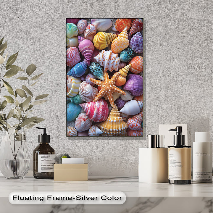 Vibrant Coastal Shells – Colorful Canvas Print