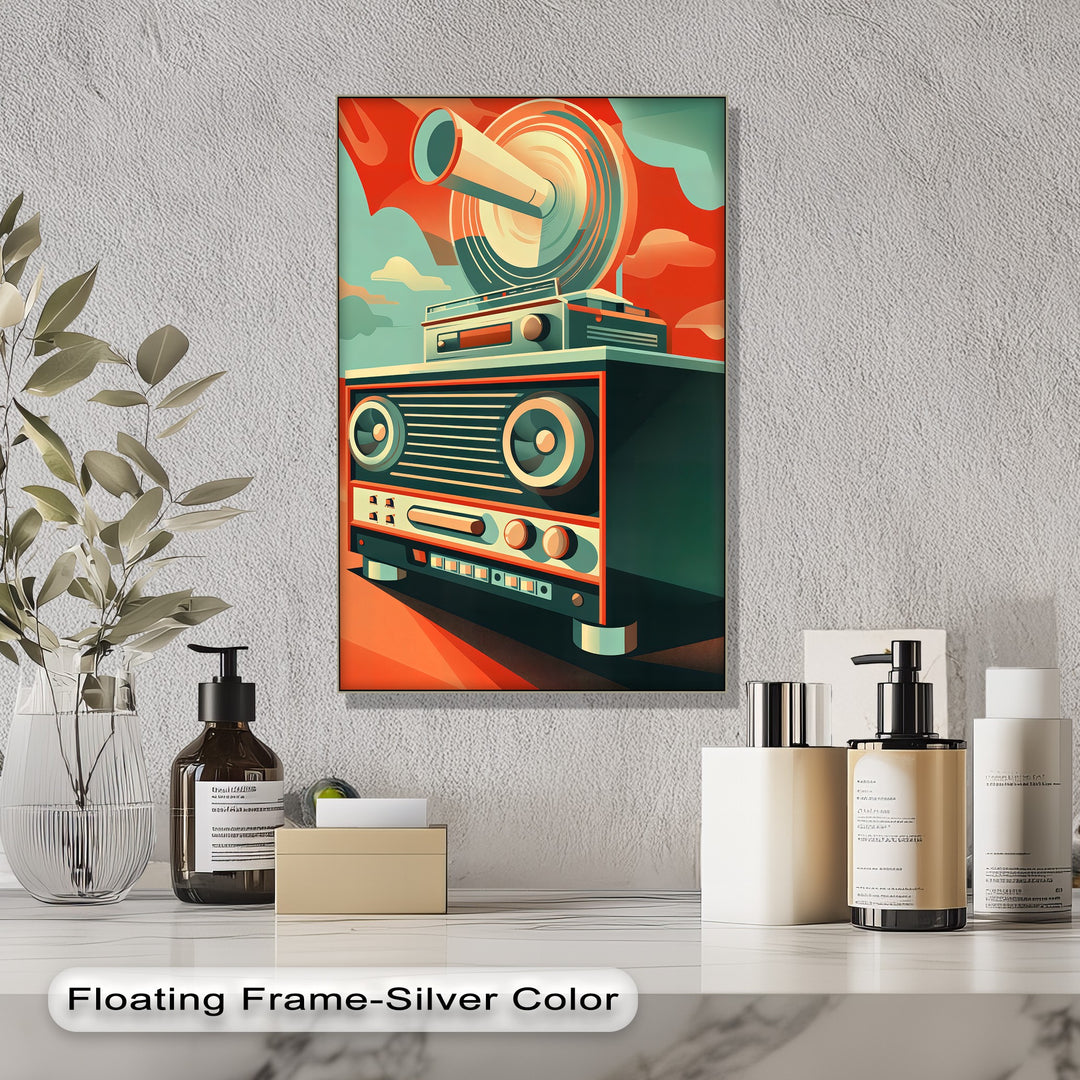 Sonic Boom – Abstract Retro Speaker Canvas Print