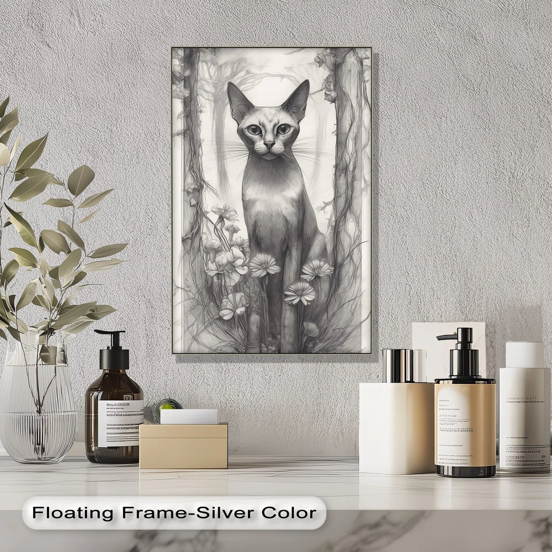 Mystic Forest Watcher – Elegant Cat in Enchanted Woodland Cat Canvas Print - MyPhotoStation