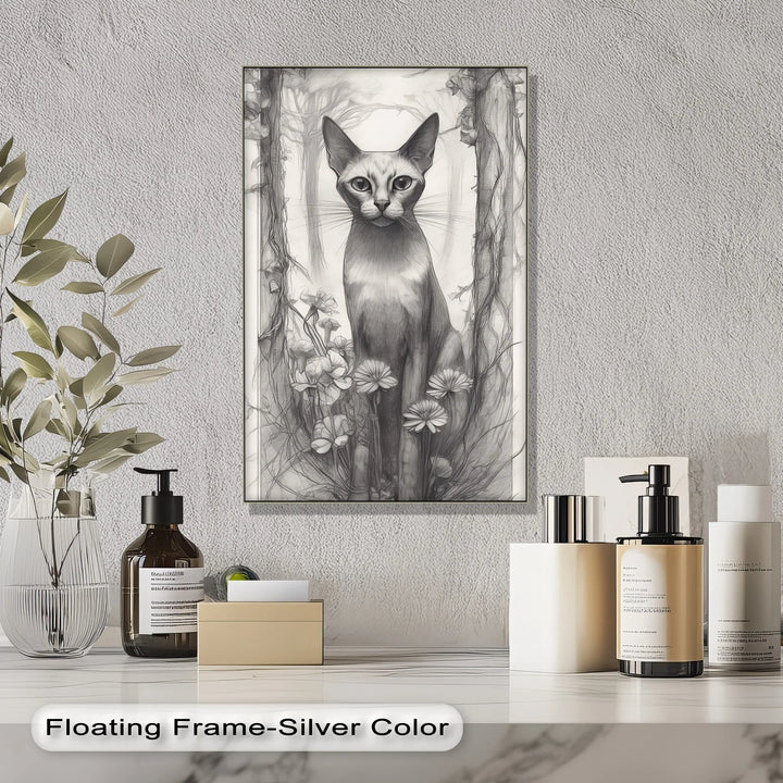 Mystic Forest Watcher – Elegant Cat in Enchanted Woodland Cat Canvas Print - MyPhotoStation