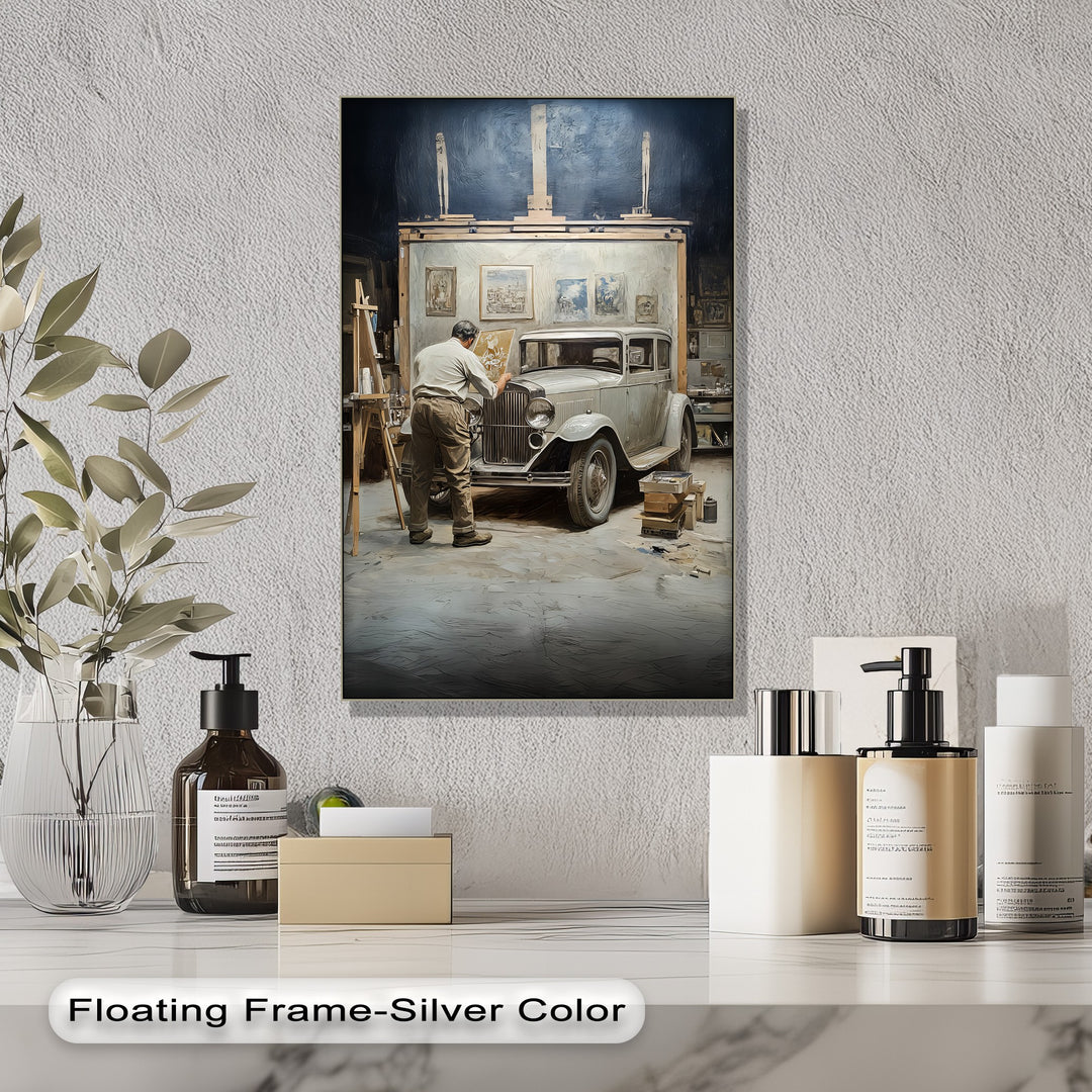 Timeless Restoration in Artist’s Studio – Car Canvas Print