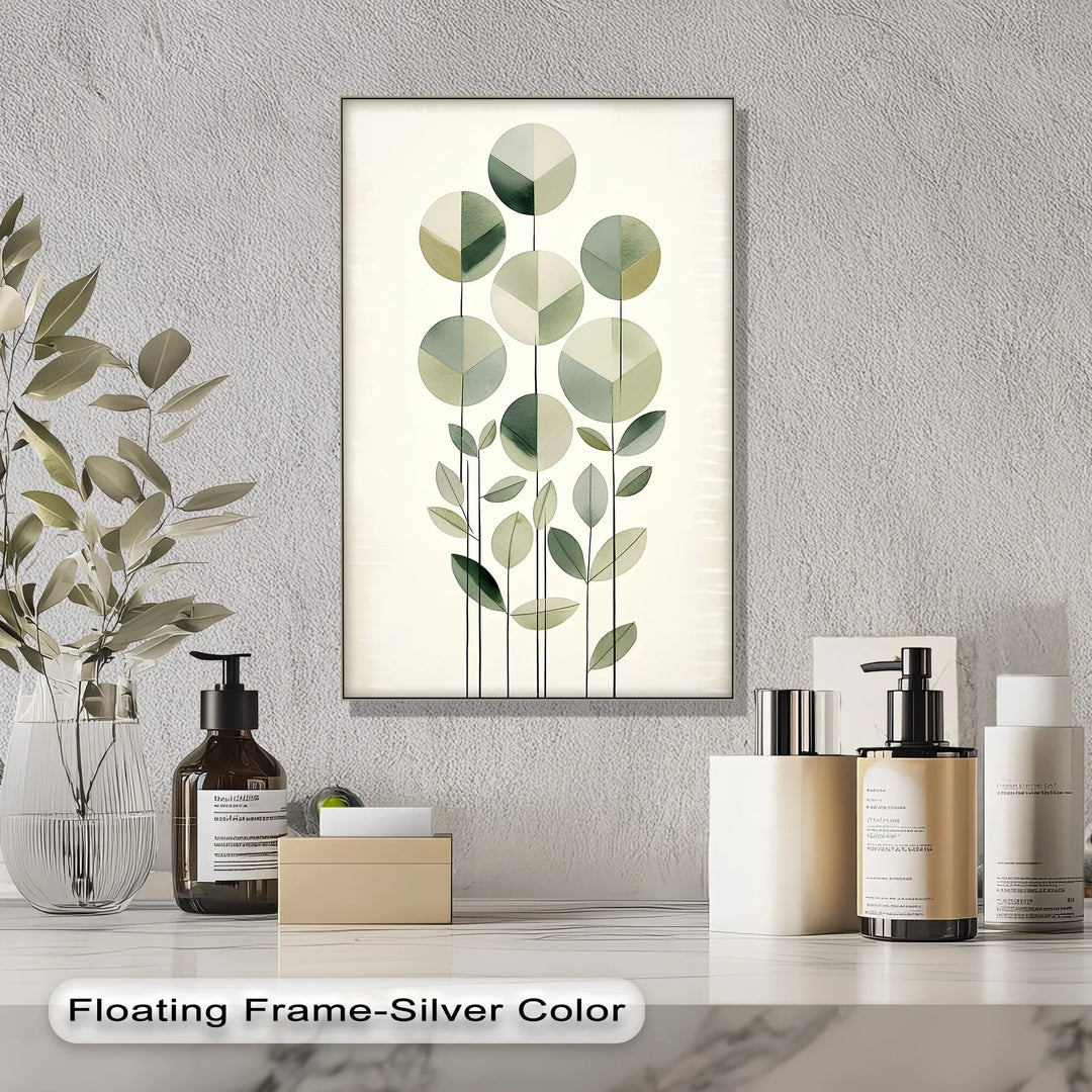 Geometric Leaf Totems – Minimalist Botanical Canvas Print - MyPhotoStation