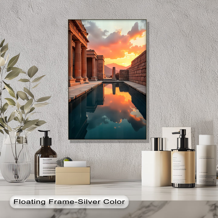 Sunset Reflections – Ancient Temple Canvas Print
