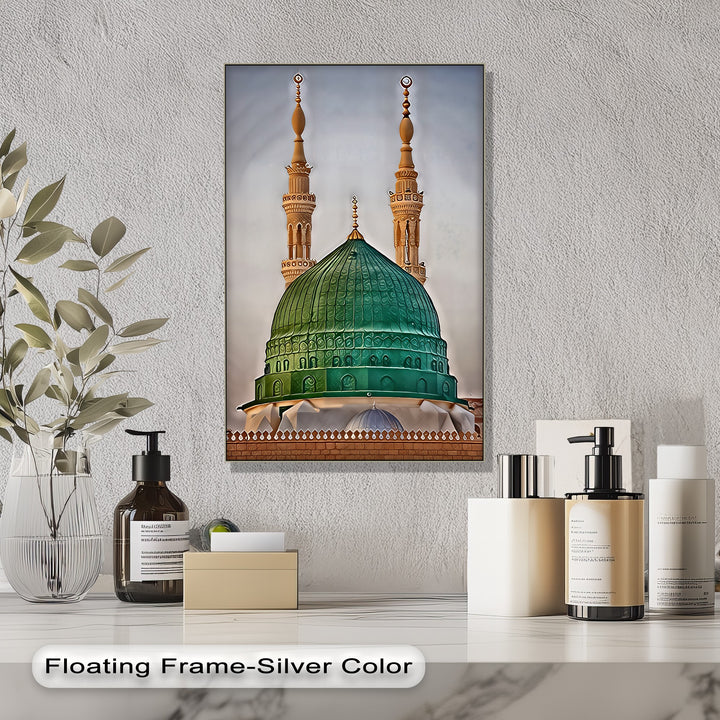 Green Dome of Al-Masjid an-Nabawi – Islamic Wall Art of Medina